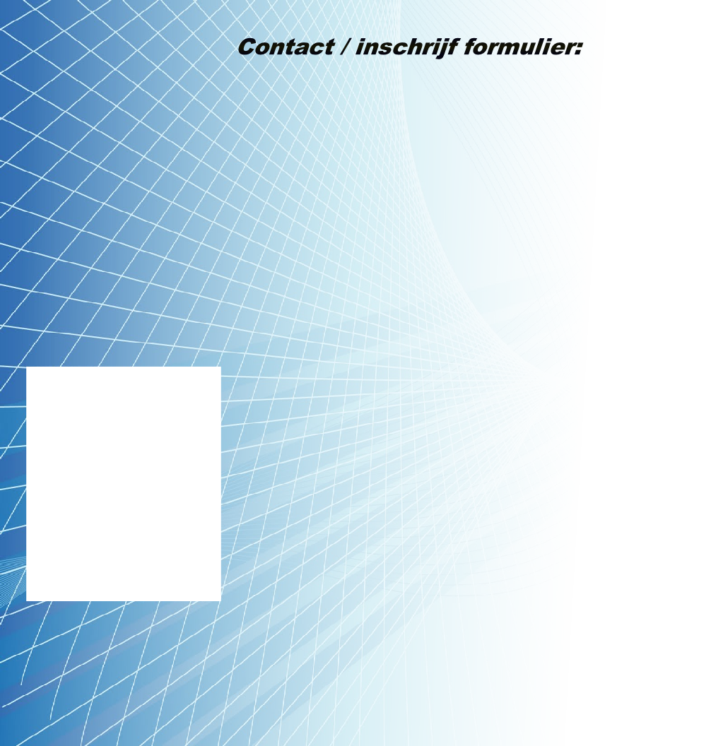 Contact / inschrijf formulier: